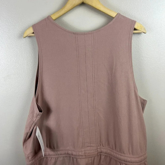 Athleta Farallon Printed Romper Size 3X Mocha Latte Pink Casual Travel Active - Picture 11 of 13